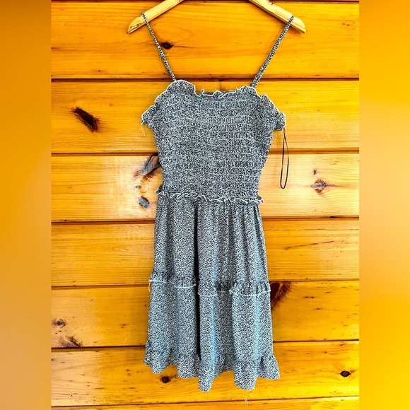 Sienna Sky Ruffle Black White Lined Dress M - Picture 1 of 4